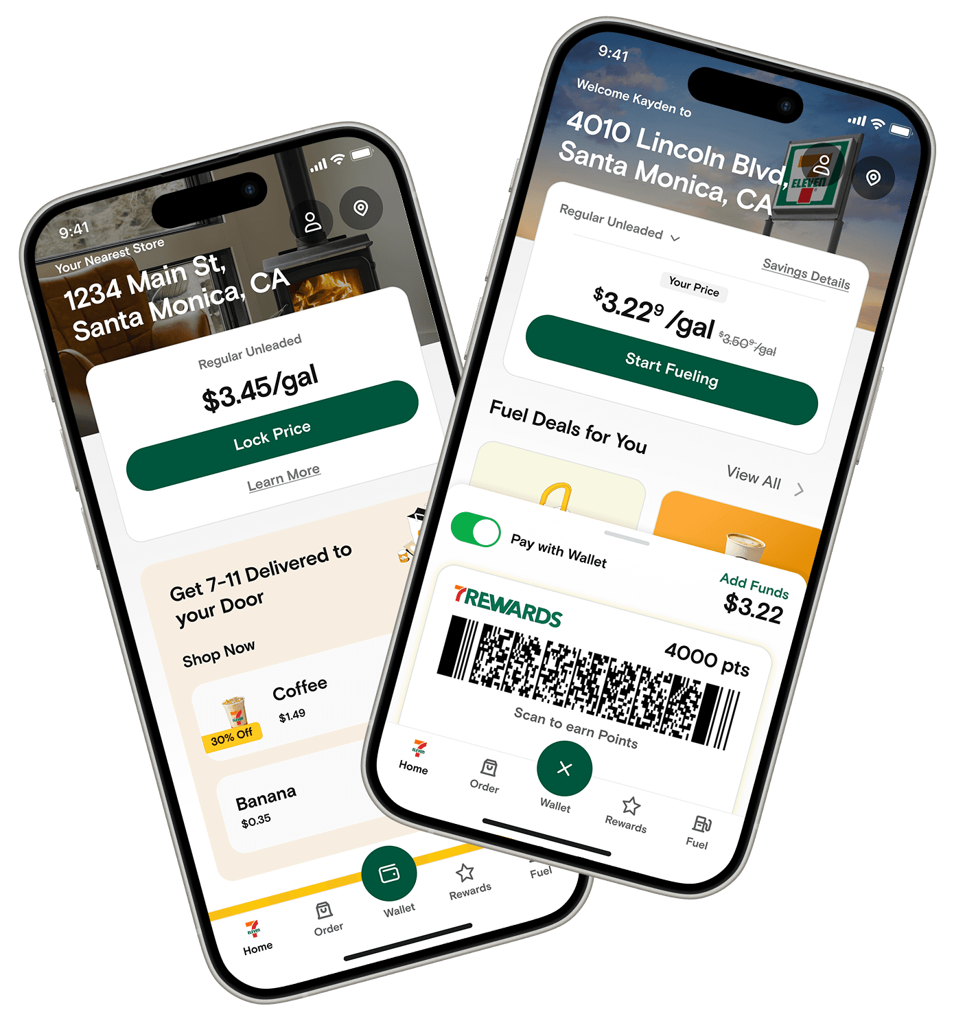 7-Eleven app fuel and wallet screens built with the Slurpee Design System